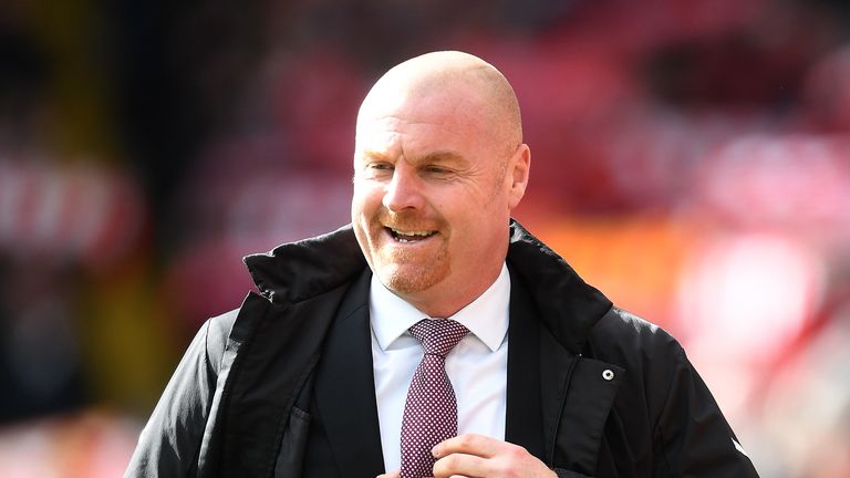  Sean Dyche, manager of Burnley looks on during the Premier League match between Liverpool FC and Burnley FC at Anfield on March 10, 2019 in Liverpool, United Kingdom