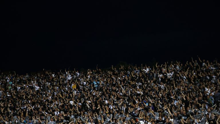 Partizan Belgrade supporters in the Serbian Super League