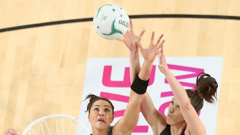 Sharni Layton during the International Test match between the Australian Diamonds and the New Zealand Silver Ferns at Margaret Court Arena on September 4, 2016 in Melbourne, Australia.