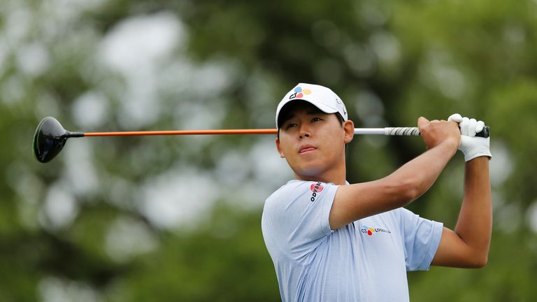 Si Woo Kim during the final round of the Valero Texas Open