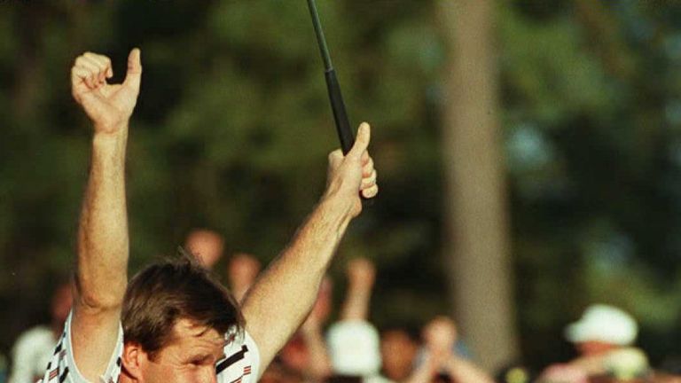 Sir Nick Faldo produced a memorable final-round comeback at the Masters