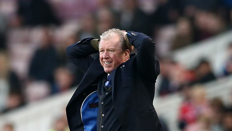 Queens Park Rangers manager Steve McClaren reacts during the Sky Bet Championship match against Middlesbrough at the Riverside Stadium on February 23, 2019