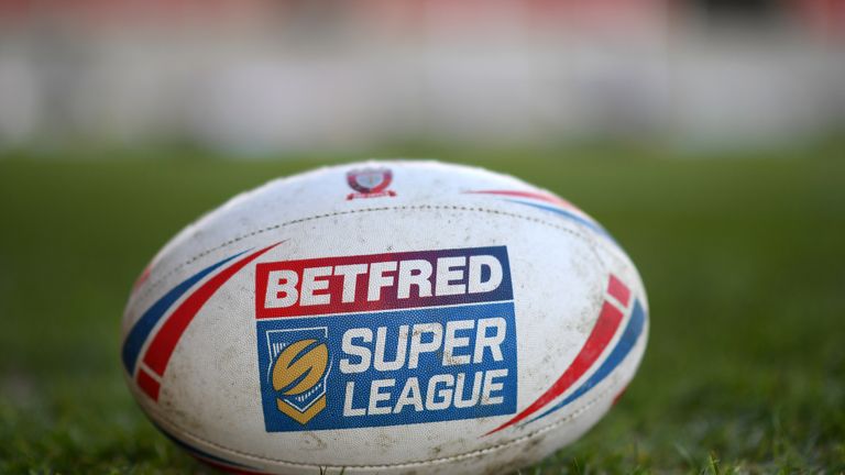 A view of the match ball prior to the Betfred Super League match between Salford Red Devils and London Broncos at AJ Bell Stadium on February 10, 2019 in Salford, England. 