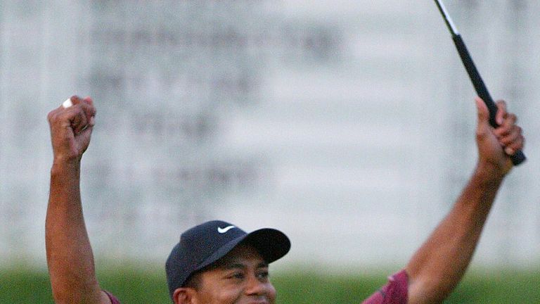 Tiger Woods won by three shots at Bethpage in 2002