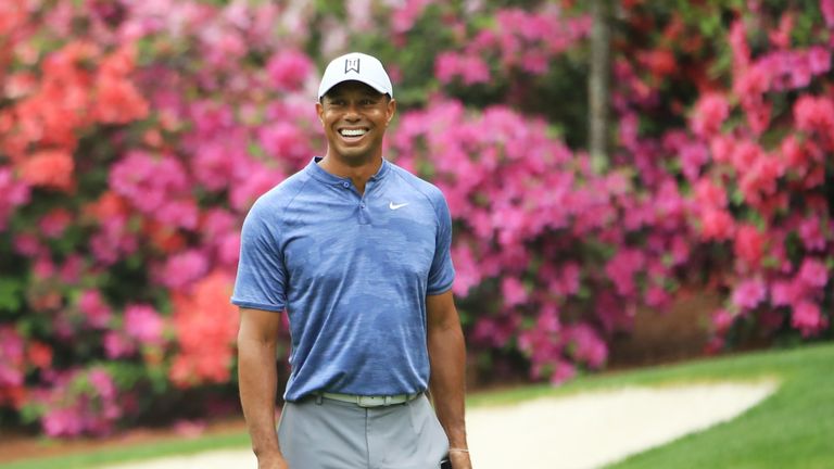 Tiger Woods during a practice round ahead of the Masters