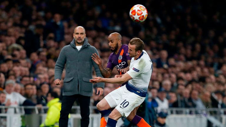 Fabian Delph tackles Harry Kane