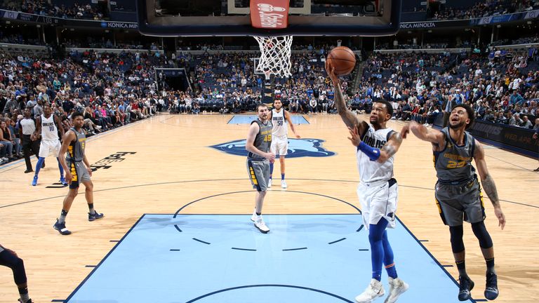Trey Burke #23 of the Dallas Mavericks shoots the ball against the Memphis Grizzlies on April 7, 2019 at FedExForum in Memphis, Tennessee