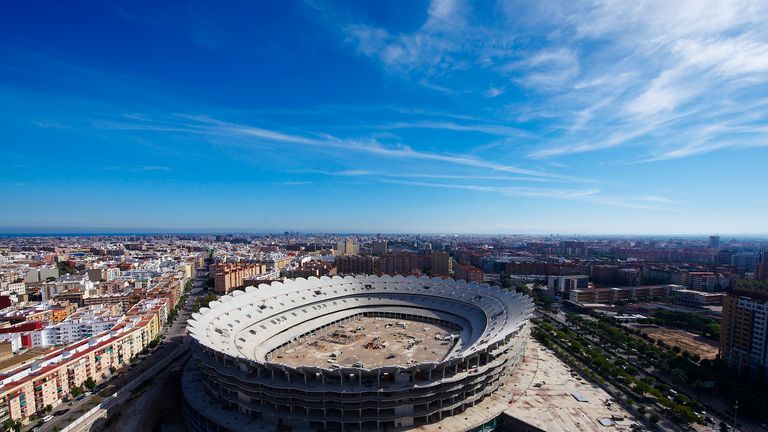 Pictured back in 2010, Valencia's new stadium plans were halted due to financial problems