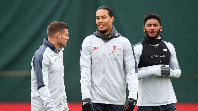 James Milner and Virgil van Dijk took part in training ahead of flying out to Porto