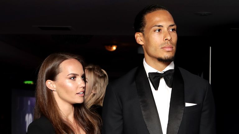 Virgil van Dijk arrives at the PFA Player of the Year awards in London on Sunday