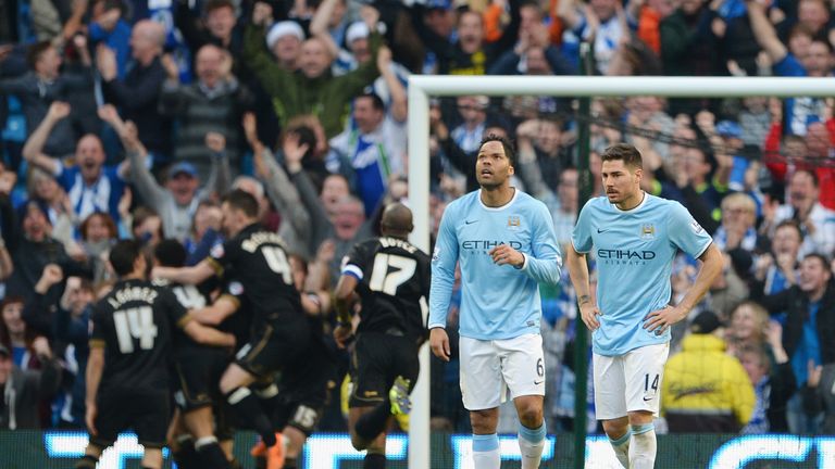 Wigan sent Manchester City crashing out of the FA Cup on March 9 in 2014