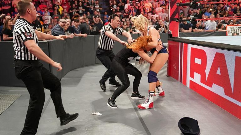 Lacey Evans sparks a brawl with Becky Lynch