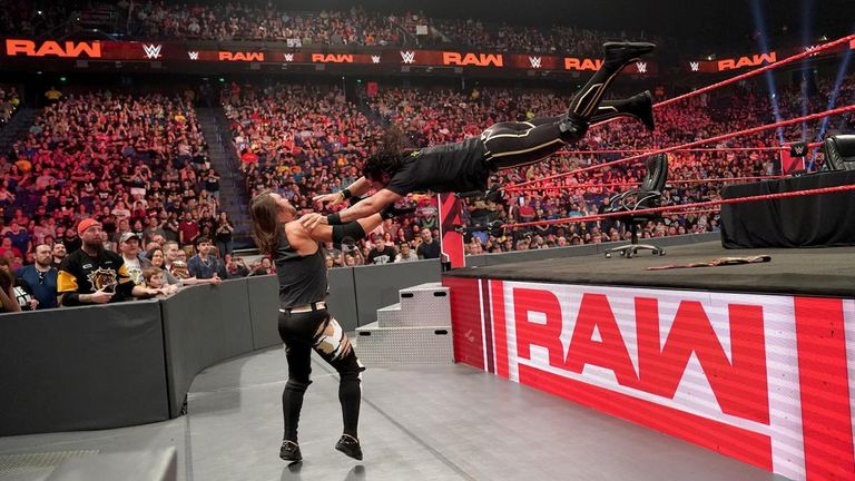 AJ Styles and Seth Rollins on Raw