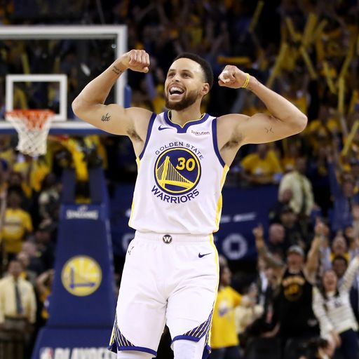 Golden State Warriors guard Stephen Curry (30) shoots his ritual warm-up  three-point-shot for Game 1 of the Western Conference Finals between the  Warriors and the Portland Trailblazers at Oracle Arena on Tuesday