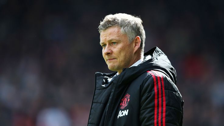 Ole Gunnar Solskjaer during Manchester United's 1-1 draw with Huddersfield Town at John Smith's Stadium on May 05, 2019