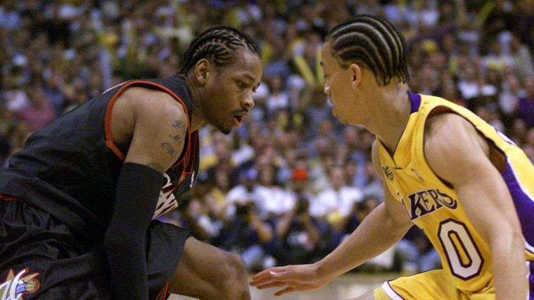 Allen Iverson teases Tyronn Lue in the 2001 Finals