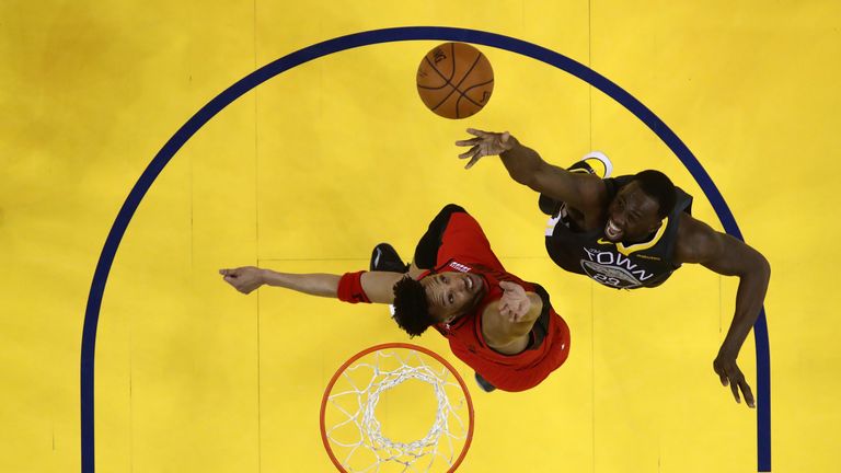 Draymond Green in action for Golden State during Game 2 of the Western Conference Finals