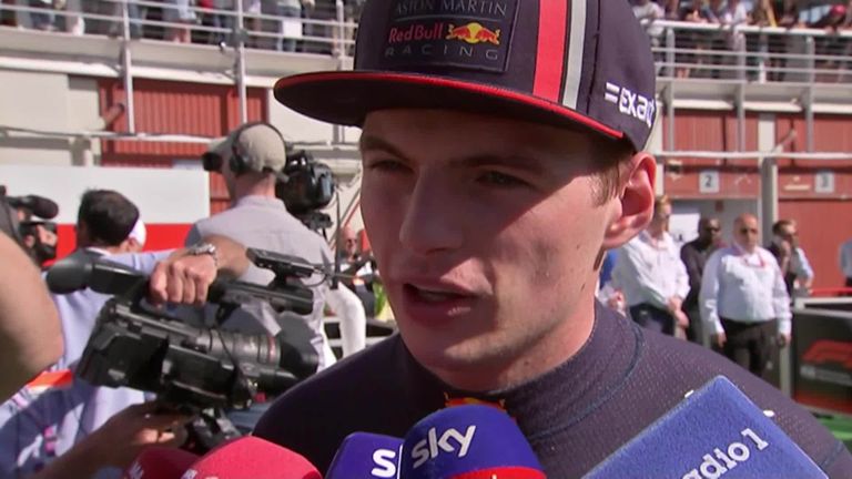 Red Bull driver Max Verstappen was happy after finishing in the top three behind Lewis Hamilton and Valtteri Bottas