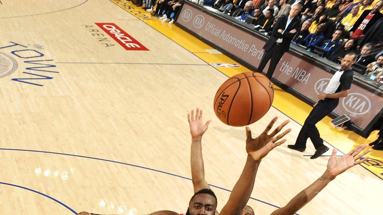 James Harden lofts a floater in Game 2 against Golden State