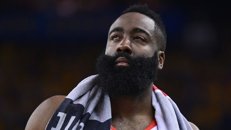 James Harden suffered an injury to his eye in the Houston Rockets' Game 2 loss to the Golden State Warriors