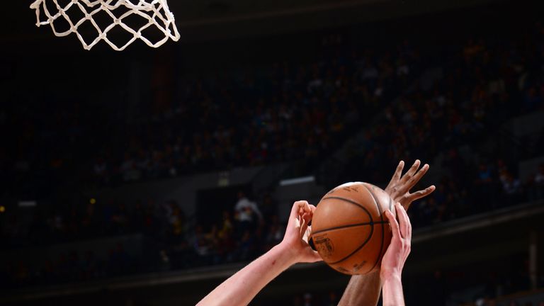 Nokic Jokic grabs a rebound during Denver's Game 5 win over Portland