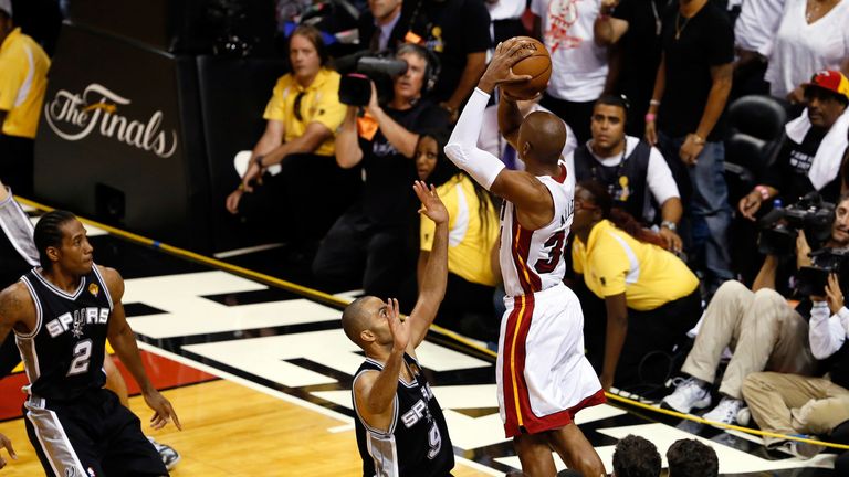 Ray Allen hits a clutch corner three in Game 6 of the 2013 NBA Finals