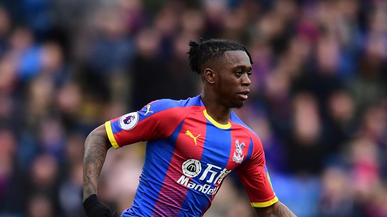 Aaron Wan-Bissaka in action for Crystal Palace (home kit)