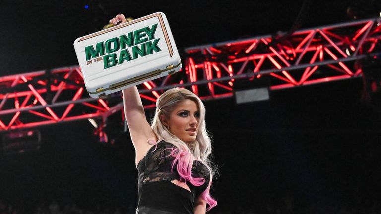 Alexa Bliss raised the Money In The Bank briefcase at the O2 in London