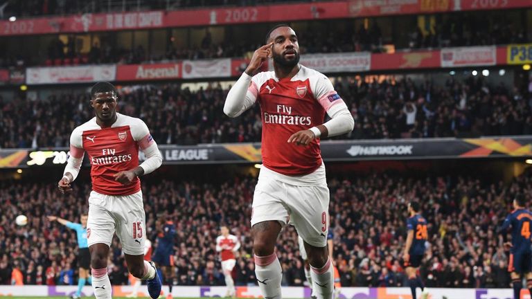 Alexandre Lacazette scored his and Arsenal's second of the night