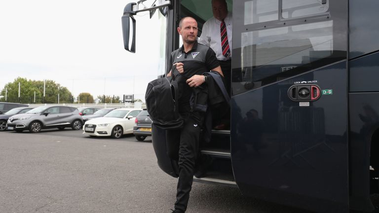  during the Scottish Challenge Cup match between Boreham Wood and Dunfirmline at Meadow Park on September 8, 2018 in Borehamwood, England.