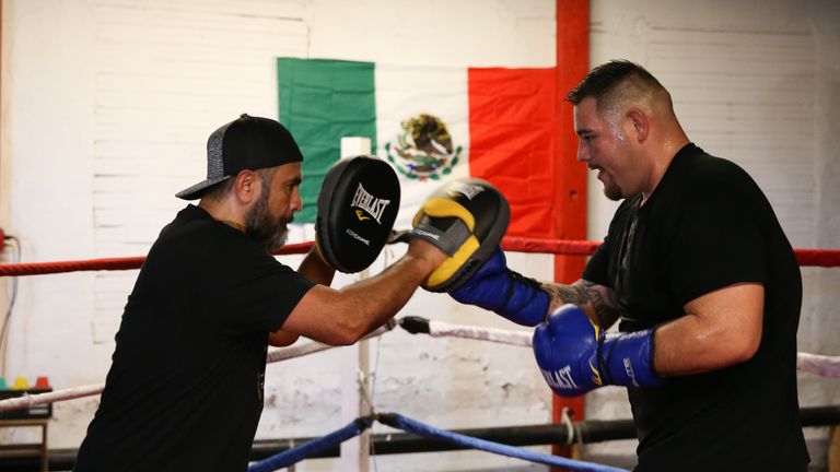 April 27, 2019; El Centro, CA; Promo shoot with Andy Ruiz  Mandatory Credit: Ed Mulholland/Matchroom Boxing USA