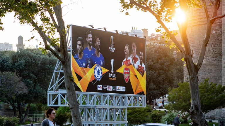 Baku ahead of the Europa League final between Chelsea and Arsenal