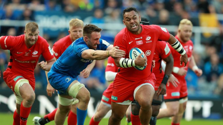 Billy Vunipola breaks forwards for Saracens in the Heineken Champions Cup final 