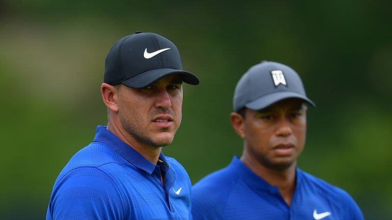 during a practice round prior to the 2018 PGA Championship at Bellerive Country Club on August 8, 2018 in St Louis, Missouri.