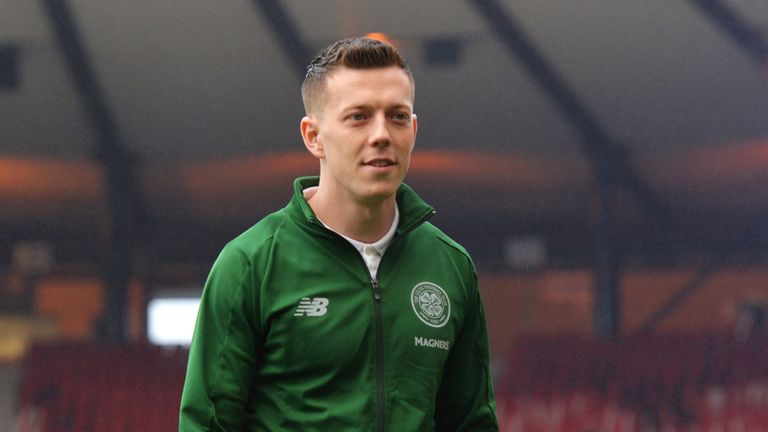 Callum McGregor of Celtic walks on the pitch prior to the Betfred Cup Final between Celtic and Aberdeen at Hampden Park on December 2, 2018 in Glasgow, Scotland