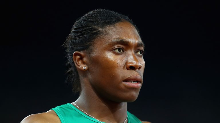Caster Semenya of South Africa looks on prior to competes in the Women&#39;s 800 metres final during athletics on day nine of the Gold Coast 2018 Commonwealth Games at Carrara Stadium on April 13, 2018 on the Gold Coast, Australia