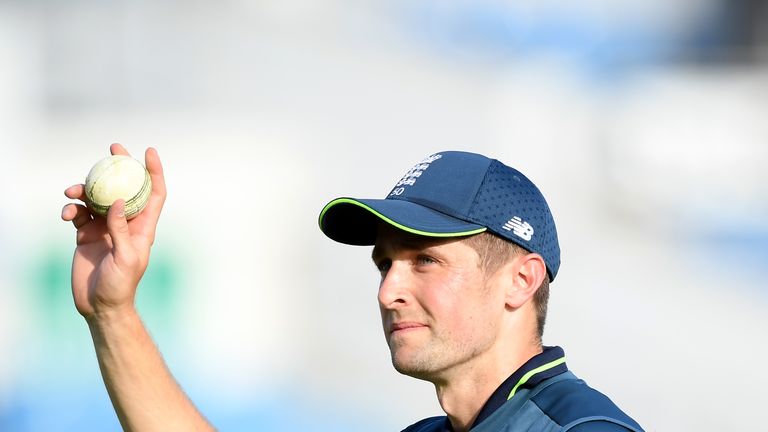 Chris Woakes of England walks off during the 5th One Day International between England and Pakistan at Headingley on May 19, 2019 in Leeds, England. 