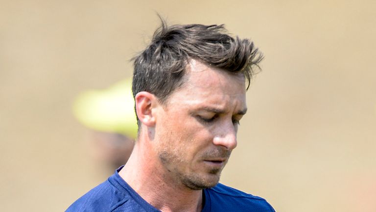 Dale Steyn of the Proteas during the South African national cricket team training session at St Stithians College on September 27, 2016 in Johannesburg, South Africa