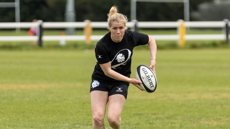 ACTON, ENGLAND - MAY 28: Danielle Waterman during Barbarians Women Training at Twyford Avenue Sports Ground on May 28, 2019 in Acton, England. (Photo by Paul Harding/Getty Images for Barbarians)