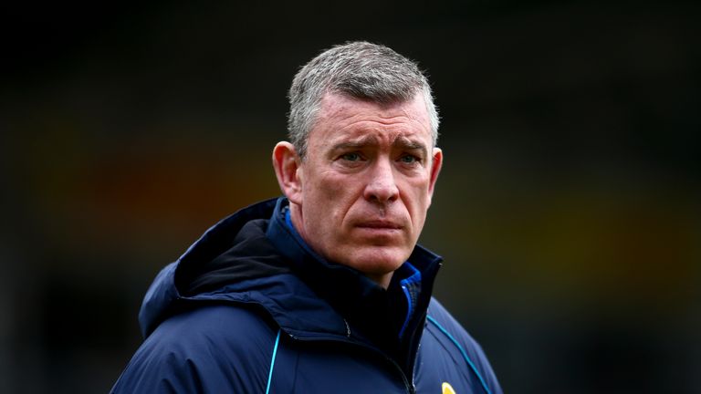 Dean Ryan, Director of Rugby of Worcester Warriors looks on ahead of the Aviva Premiership match between Harlequins and Worcester Warriors at Twickenham Stoop on March 19, 2016 in London, England. 