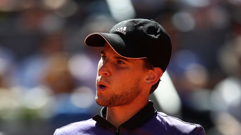 Dominic Thiem was aiming for a third successive victory against Novak Djokovic