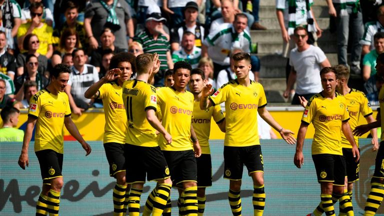 Jadon Sancho gave Dortmund the lead in controversial fashion