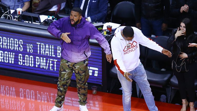 Drake purple jacket sales raptors game