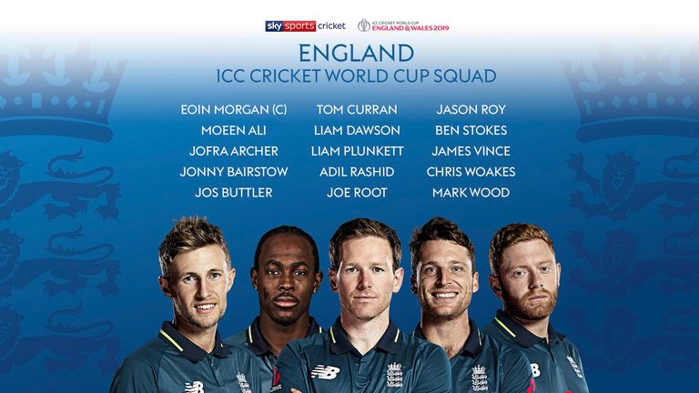Graphic of England World Cup squad