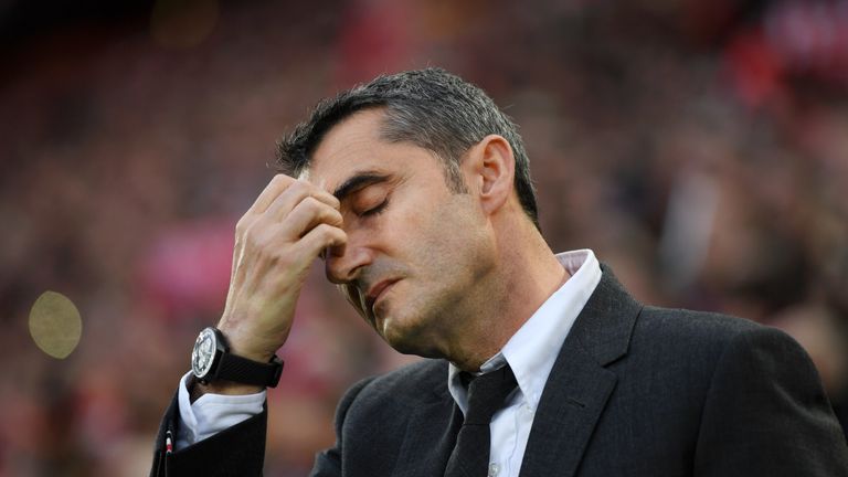 Ernesto Valverde could not hide his despair at Anfield