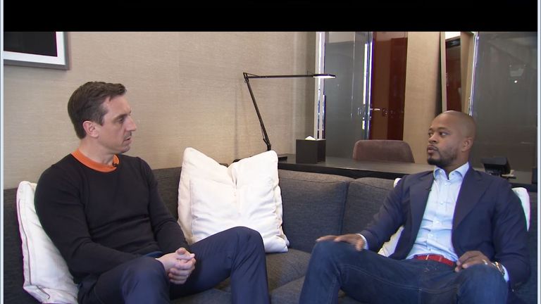 Patrice Evra gave a candid interview to Sky Sports' Gary Neville