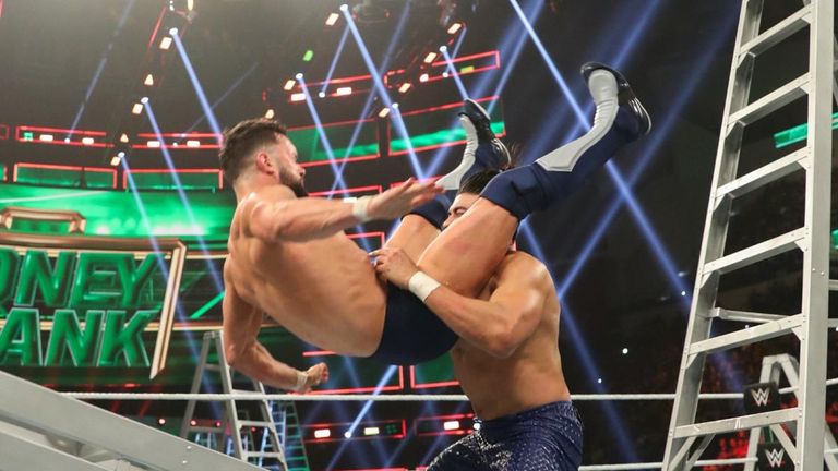 Andrade crushed Finn Balor in the men’s Money in the Bank Ladder Match with a sunset flip powerbomb that the WWE fans won’t forget in a hurry