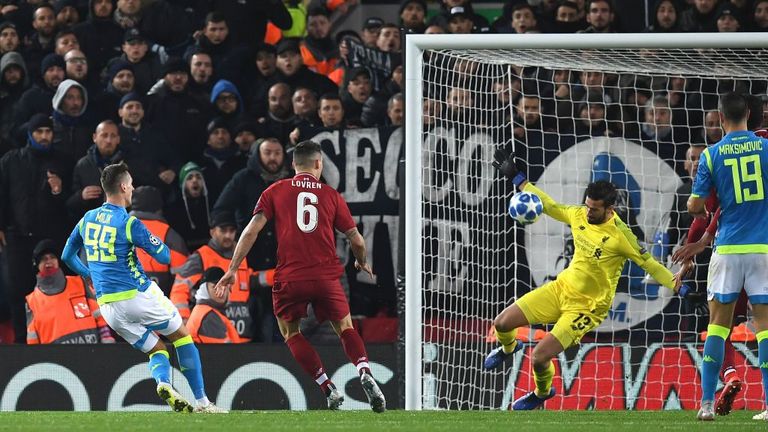 Alisson's point blank save against Napoli secured Liverpool's place in the last 16