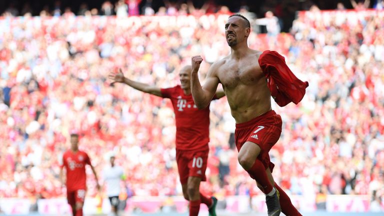 Franck Ribery scored Bayern's fourth in his final game for the club