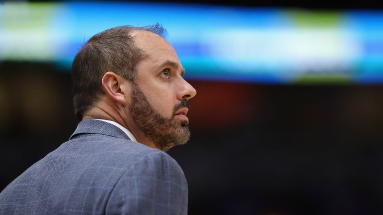 Head coach Frank Vogel of the Orlando Magic watches as his team takes on the Chicago Bulls at the United Center on December 20, 2017 in Chicago, Illinois. 